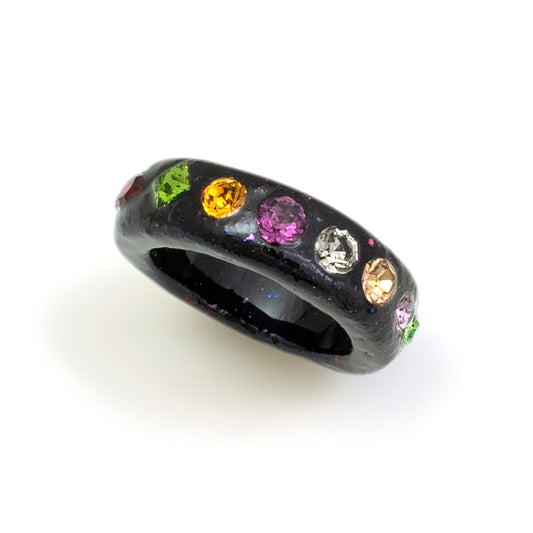 Black Thin Infinity Ring - Size 7.25