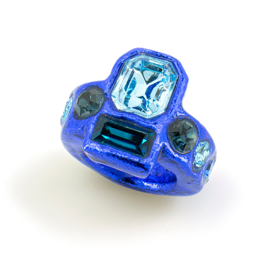 Blue Paired Stone Ring - Size 6.5