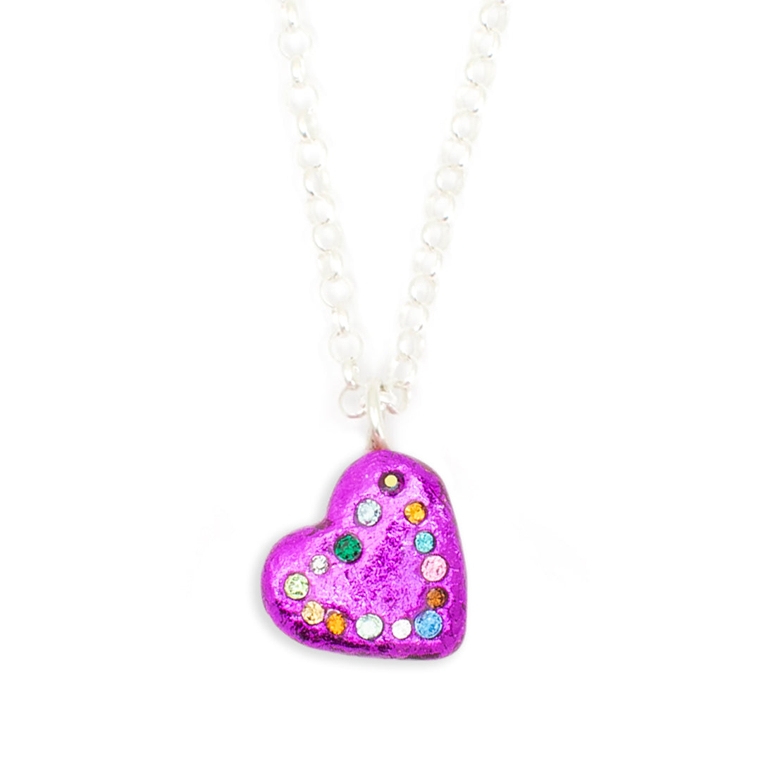 Fuchsia Small Heart Charm