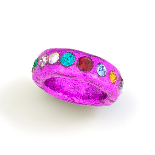 Fuchsia Thin Infinity Ring - Size 8