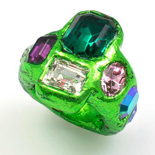 Lime Paired Stone Ring - Size 6