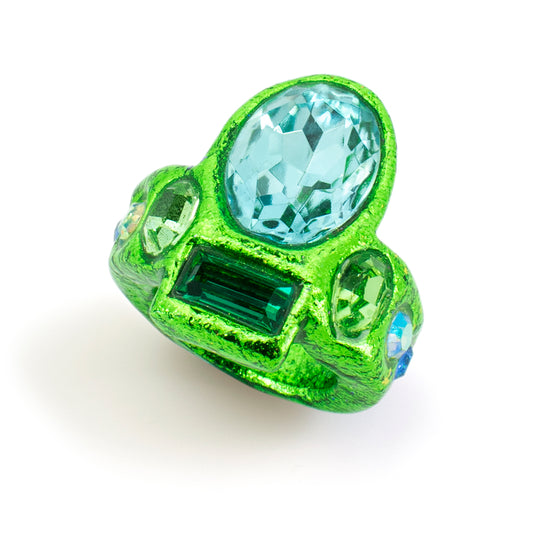 Lime Paired Stone Ring - Size 8