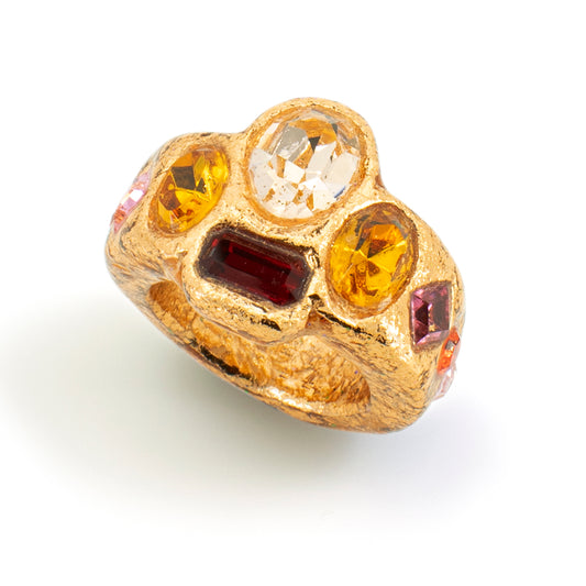Peach Paired Stone Ring - Size 8.5