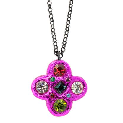 Fuchsia Quatrefoil Charm