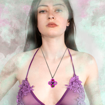 Fuchsia Quatrefoil Charm