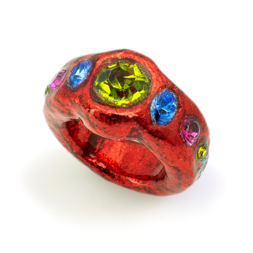 Red Center Stone Ring - Size 6