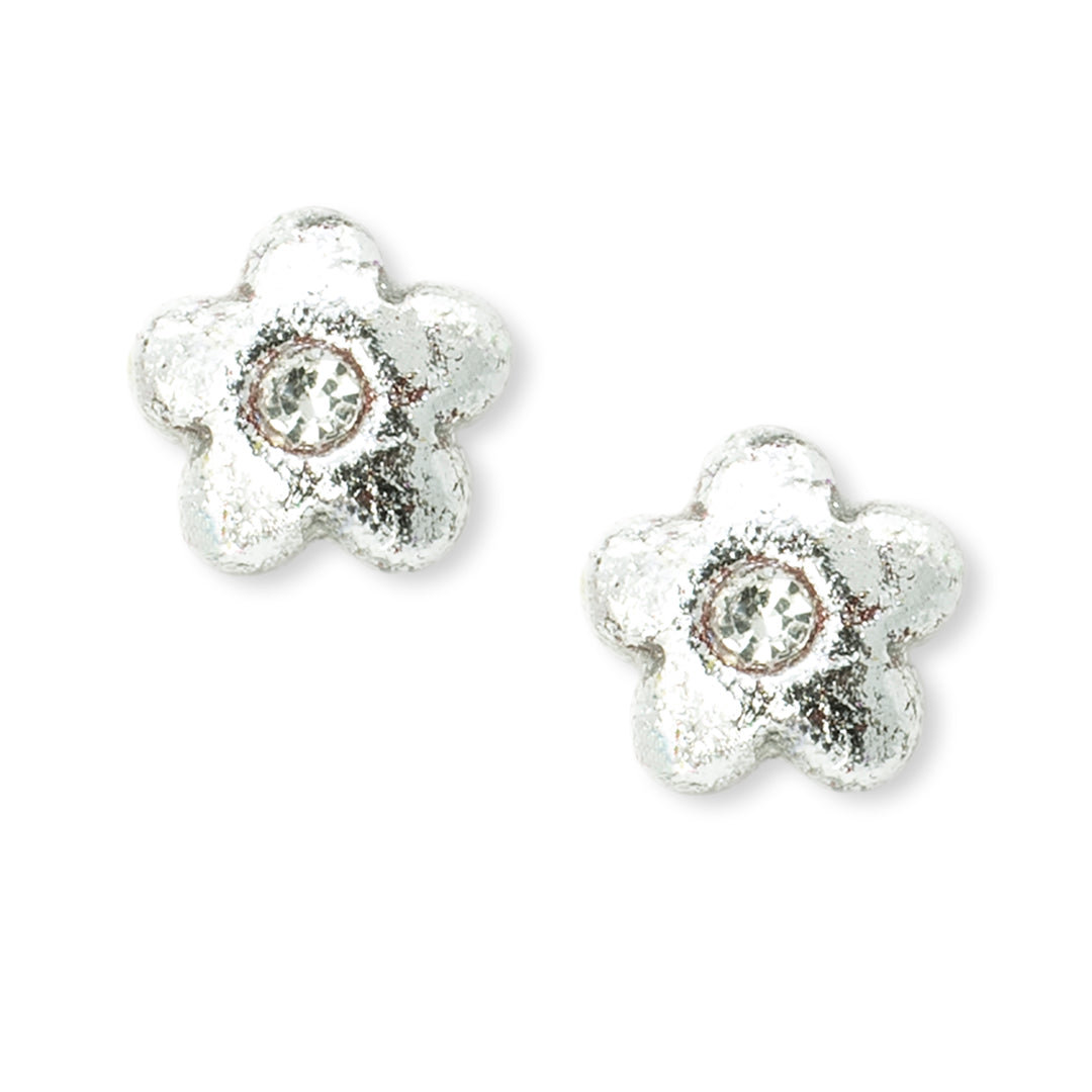 Silver Flower Studs