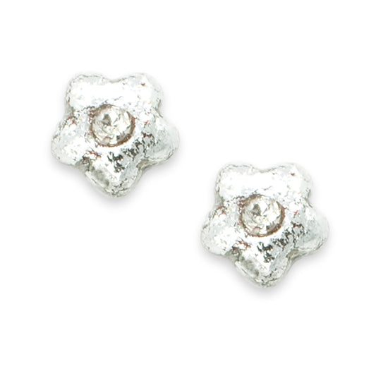 Silver Tiny Flower Studs