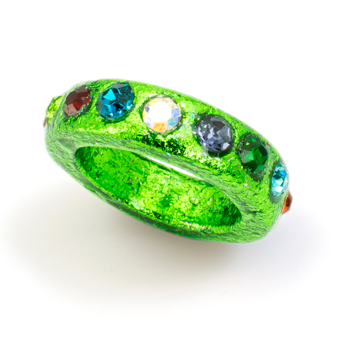 Spring Green Thin Infinity Ring - Size 6.75